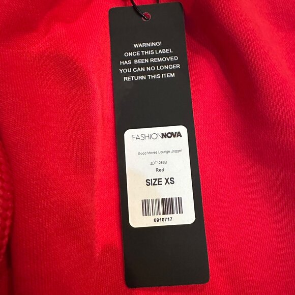 FASHION NOVA WOMENS RED XS JOGGER PANTS NEW - Picture 5 of 11